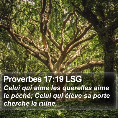 Proverbes 17:19 LSG Bible Verse Image