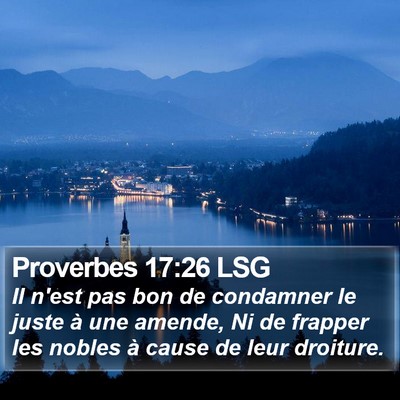 Proverbes 17:26 LSG Bible Verse Image