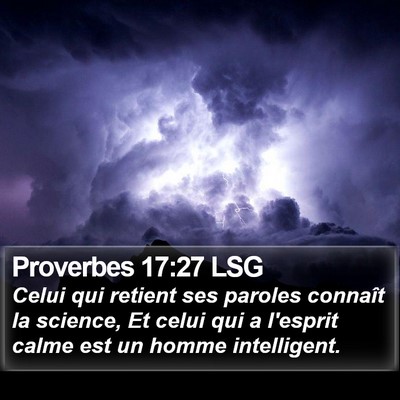 Proverbes 17:27 LSG Bible Verse Image