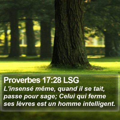 Proverbes 17:28 LSG Bible Verse Image