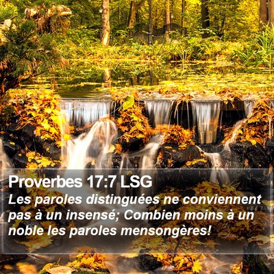 Proverbes 17:7 LSG Bible Verse Image