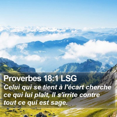 Proverbes 18:1 LSG Bible Verse Image