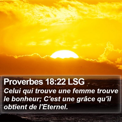 Proverbes 18:22 LSG Bible Verse Image