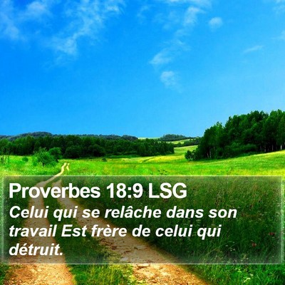 Proverbes 18:9 LSG Bible Verse Image