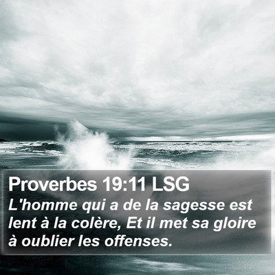 Proverbes 19:11 LSG Bible Verse Image
