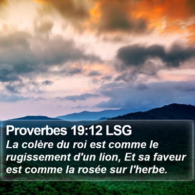 Proverbes 19:12 LSG Bible Verse Image