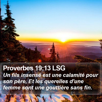 Proverbes 19:13 LSG Bible Verse Image
