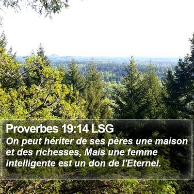 Proverbes 19:14 LSG Bible Verse Image