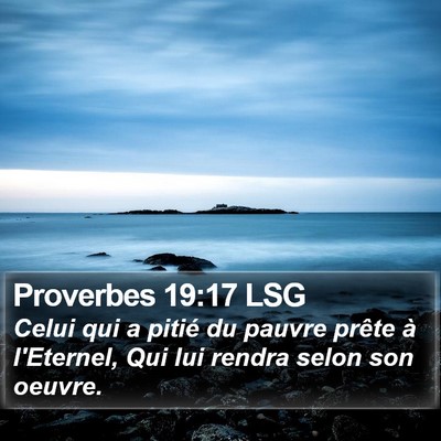 Proverbes 19:17 LSG Bible Verse Image
