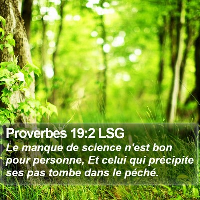 Proverbes 19:2 LSG Bible Verse Image