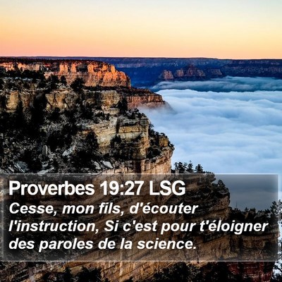 Proverbes 19:27 LSG Bible Verse Image