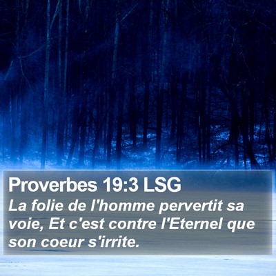 Proverbes 19:3 LSG Bible Verse Image