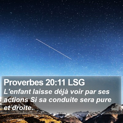 Proverbes 20:11 LSG Bible Verse Image