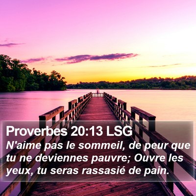 Proverbes 20:13 LSG Bible Verse Image