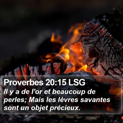 Proverbes 20:15 LSG Bible Verse Image