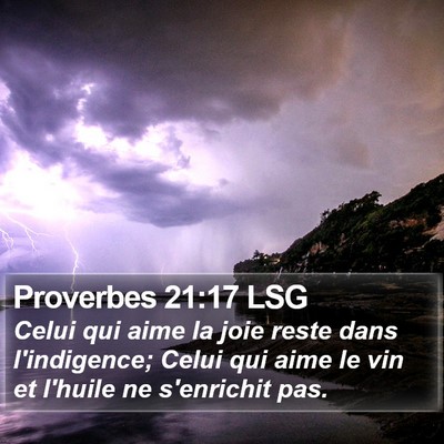Proverbes 21:17 LSG Bible Verse Image