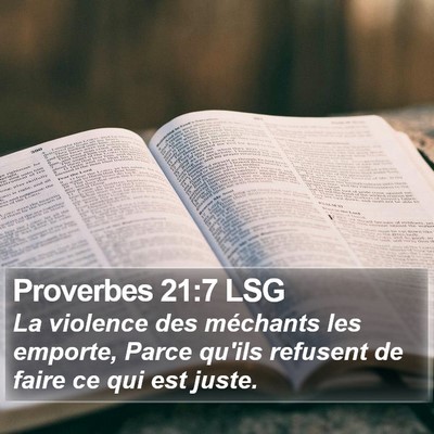Proverbes 21:7 LSG Bible Verse Image