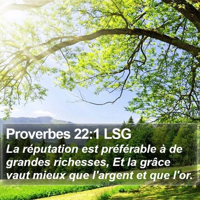 Proverbes 22:1 LSG Bible Verse Image