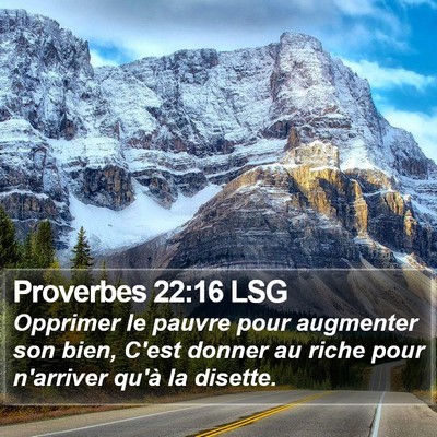 Proverbes 22:16 LSG Bible Verse Image