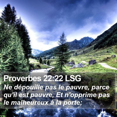 Proverbes 22:22 LSG Bible Verse Image