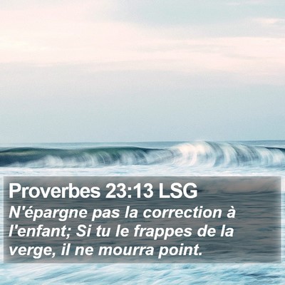 Proverbes 23:13 LSG Bible Verse Image