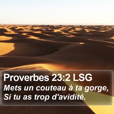 Proverbes 23:2 LSG Bible Verse Image
