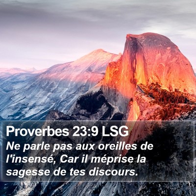 Proverbes 23:9 LSG Bible Verse Image