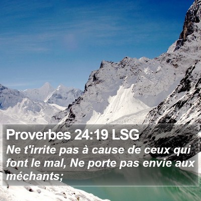 Proverbes 24:19 LSG Bible Verse Image