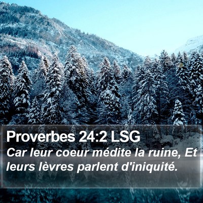 Proverbes 24:2 LSG Bible Verse Image