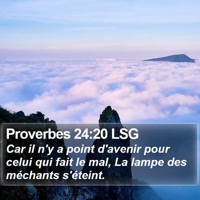 Proverbes 24:20 LSG Bible Verse Image