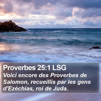 Proverbes 25:1 LSG Bible Verse Image