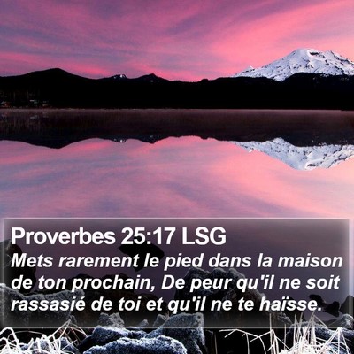 Proverbes 25:17 LSG Bible Verse Image