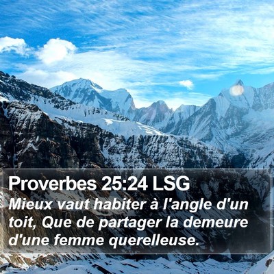 Proverbes 25:24 LSG Bible Verse Image