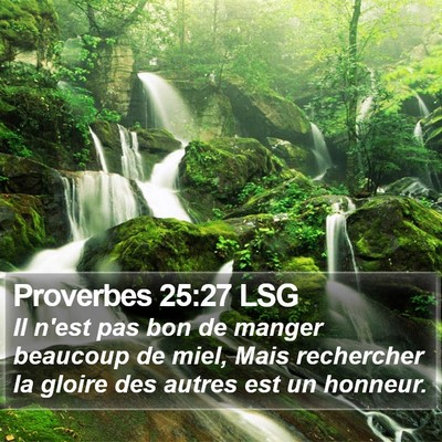 Proverbes 25:27 LSG Bible Verse Image