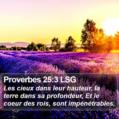 Proverbes 25:3 LSG Bible Verse Image