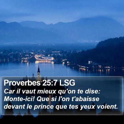 Proverbes 25:7 LSG Bible Verse Image