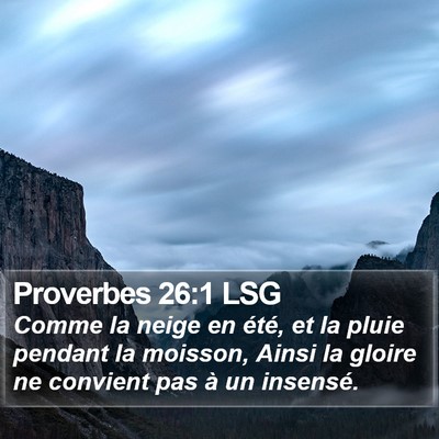 Proverbes 26:1 LSG Bible Verse Image