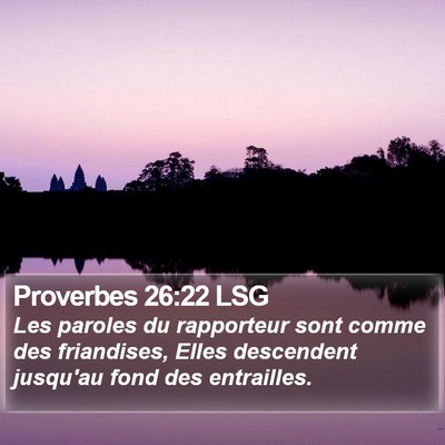 Proverbes 26:22 LSG Bible Verse Image