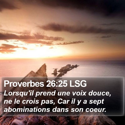 Proverbes 26:25 LSG Bible Verse Image