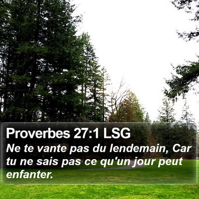Proverbes 27:1 LSG Bible Verse Image