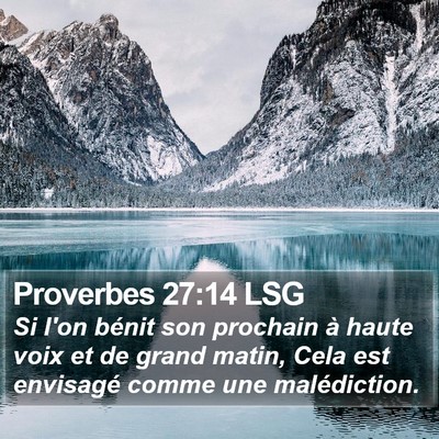 Proverbes 27:14 LSG Bible Verse Image