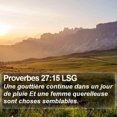 Proverbes 27:15 LSG Bible Verse Image