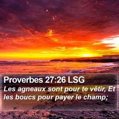 Proverbes 27:26 LSG Bible Verse Image