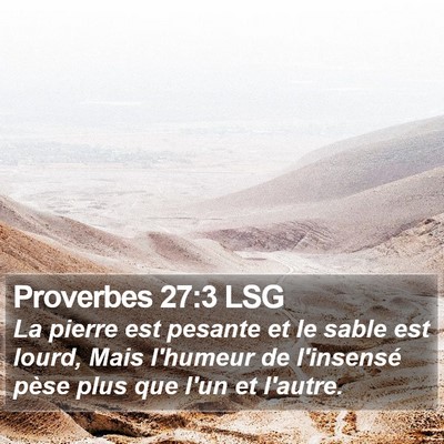 Proverbes 27:3 LSG Bible Verse Image