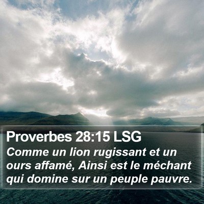 Proverbes 28:15 LSG Bible Verse Image