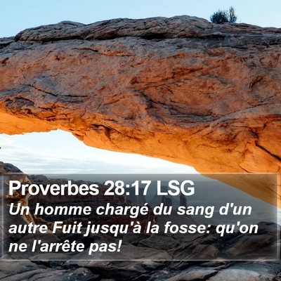 Proverbes 28:17 LSG Bible Verse Image