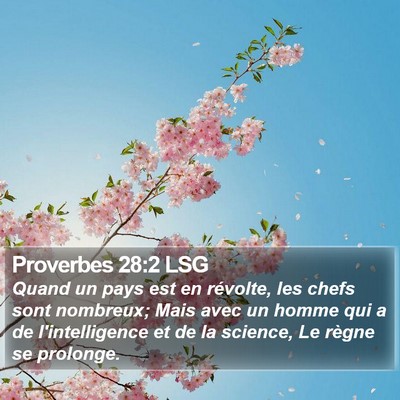 Proverbes 28:2 LSG Bible Verse Image