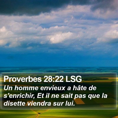 Proverbes 28:22 LSG Bible Verse Image