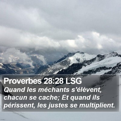 Proverbes 28:28 LSG Bible Verse Image