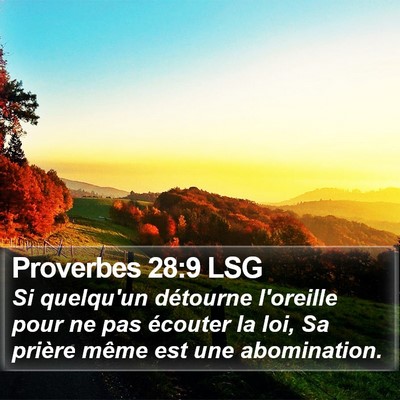 Proverbes 28:9 LSG Bible Verse Image